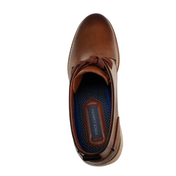 Vince Camuto Mens Shoes Soleh Leather Lace Up Brown Chukka Boots Cognac …